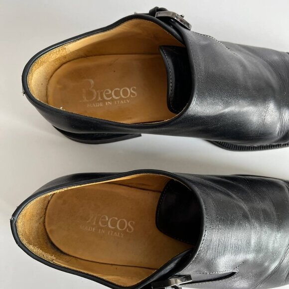 Brecos Made in Italy – Black Leather Monk Strap Dress Shoes (Size EU 42 / US 9) - Picture 8 of 10